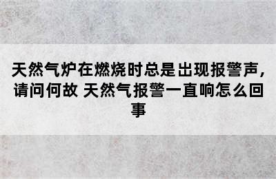 天然气炉在燃烧时总是岀现报警声,请问何故 天然气报警一直响怎么回事